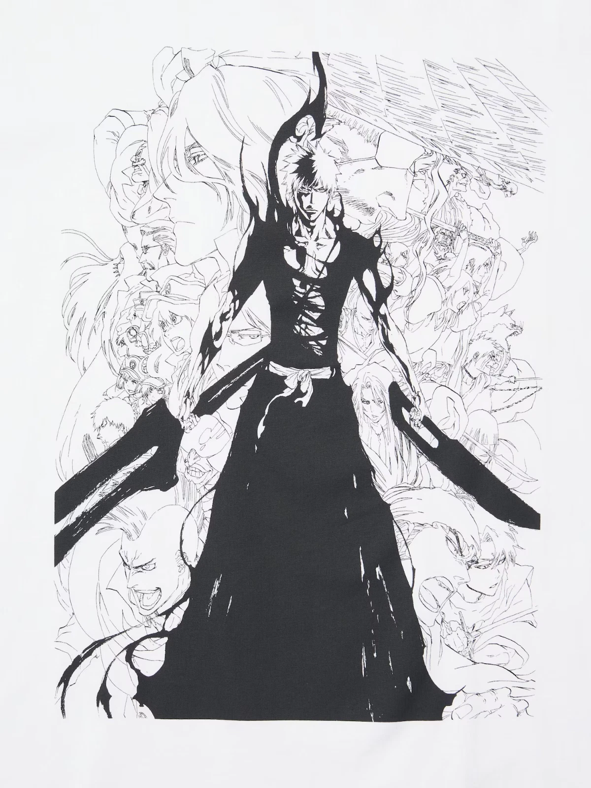 BLEACH UT T-Shirt White Japanese Anime Graphic Uniqlo Ichigo Rukia Aizen