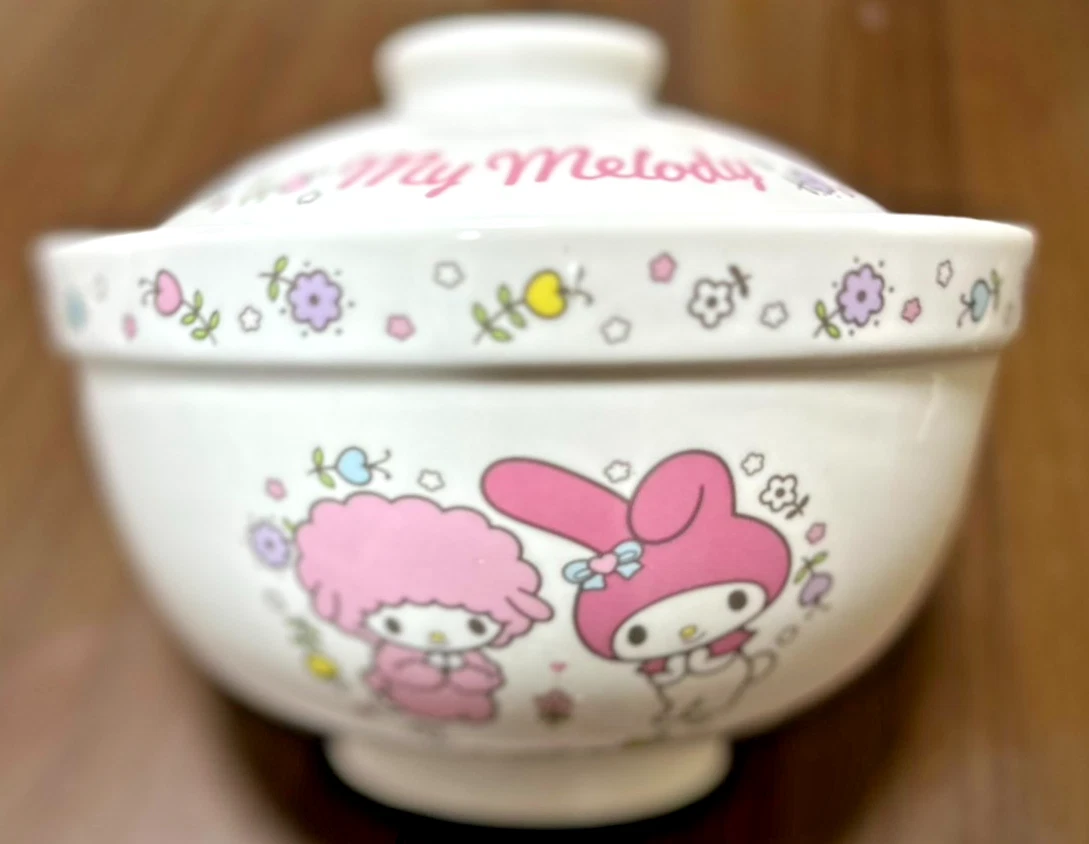 Vintage 2000 Sanrio My Melody Donburi Bowl with Lid Ceramic Japan Kawaii