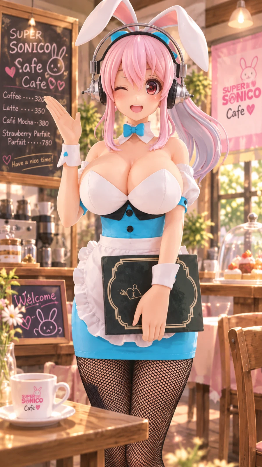 Super Sonico BiCute Bunnies Figure Light Blue ver. FuRyu Prize Japan