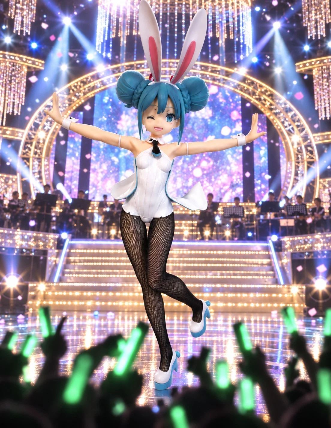 Hatsune Miku BiCute Bunnies Figure WHITE ver. FuRyu Kuroboshi Kouhaku