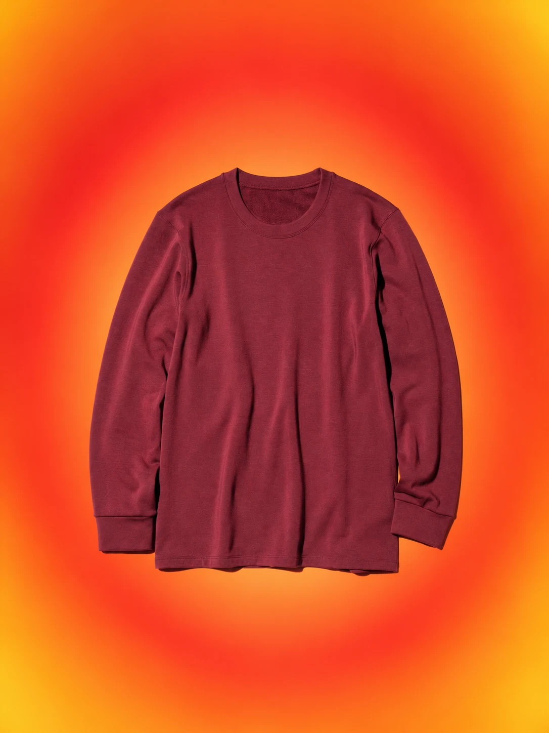 UNIQLO HEATTECH Ultra Warm Crew Neck Long Sleeve T-Shirt Japan New Maroon